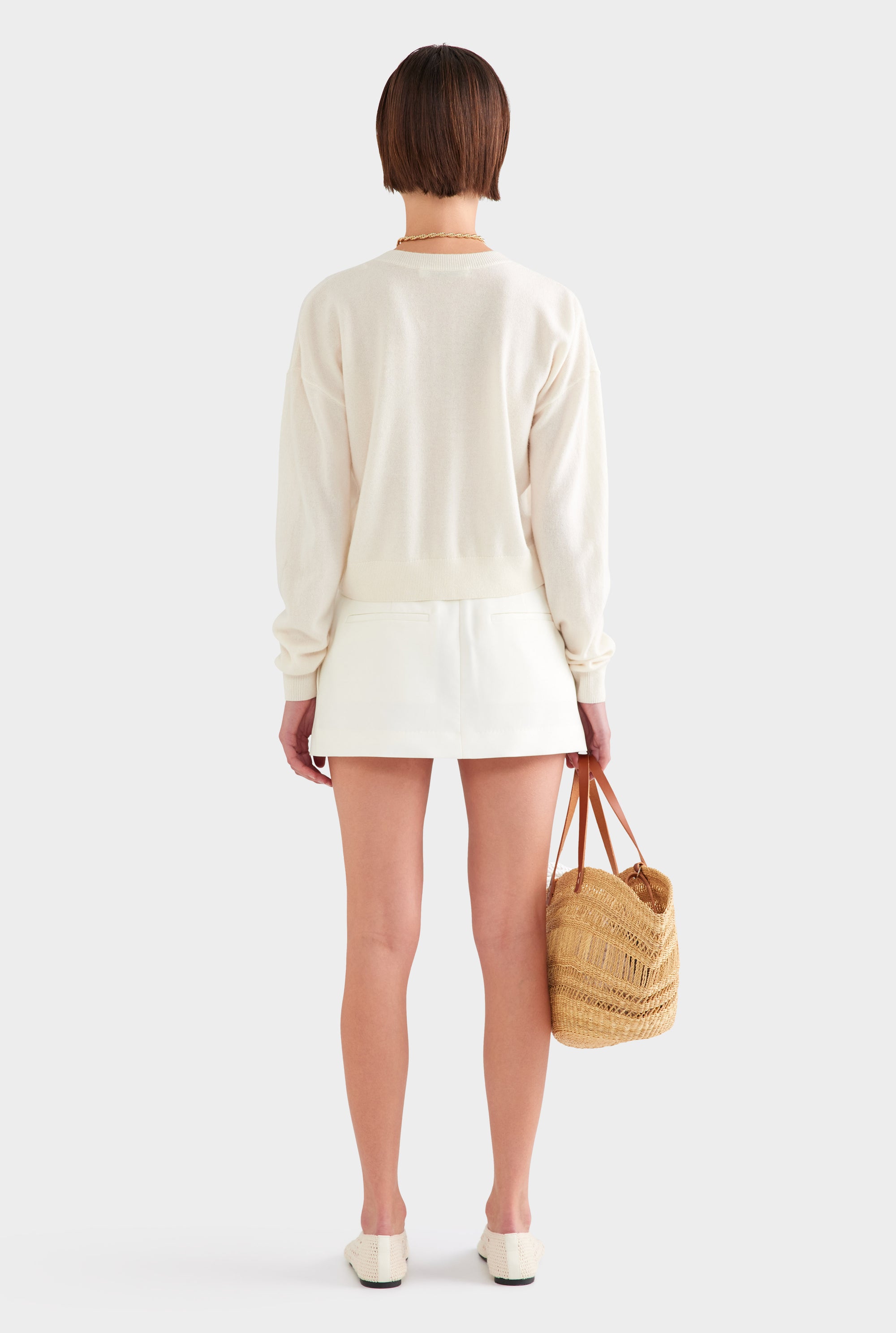 Dropshoulder Cashmere Cardigan - Off White
