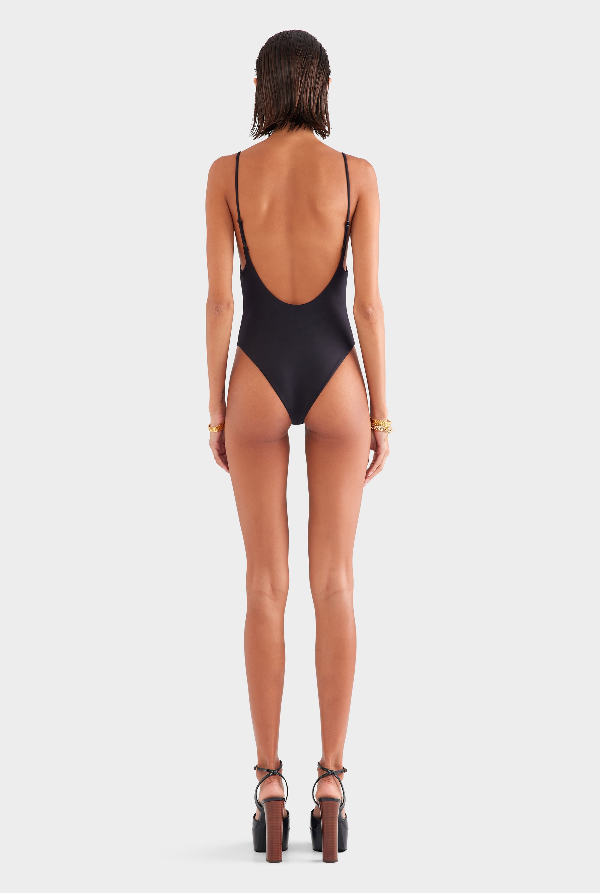 Low Cut One Piece - Black