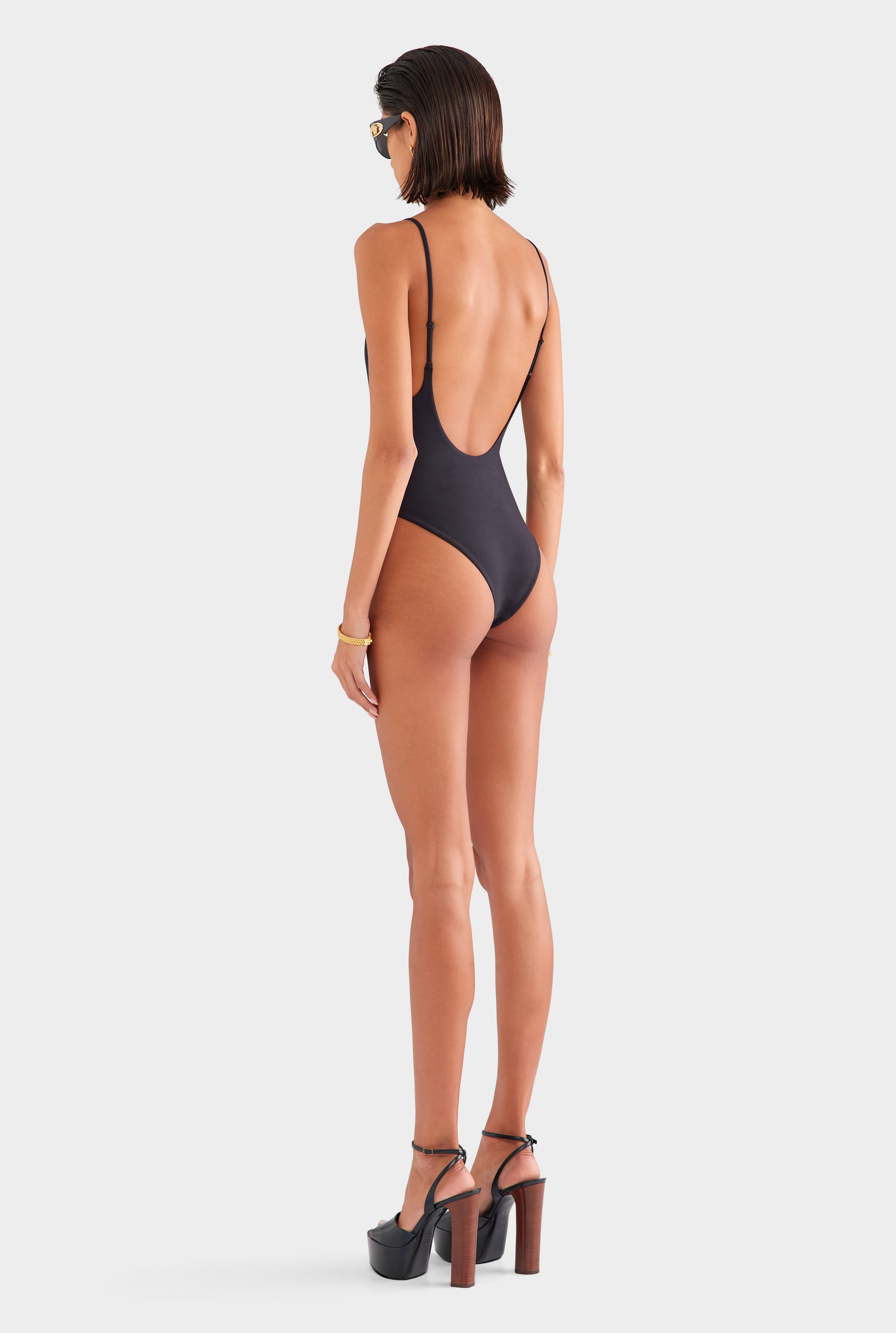 Low Cut One Piece - Black