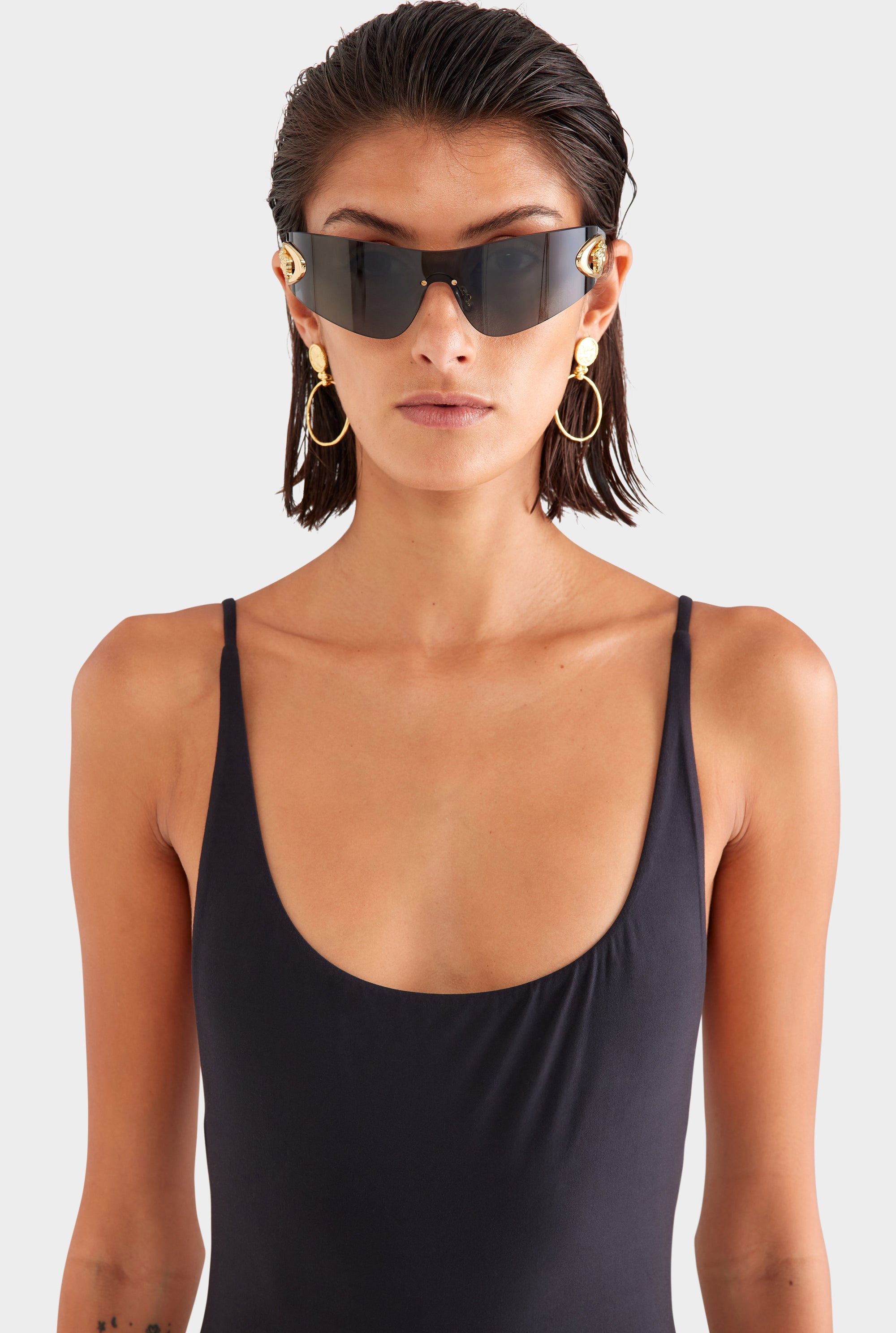 Low Cut One Piece - Black