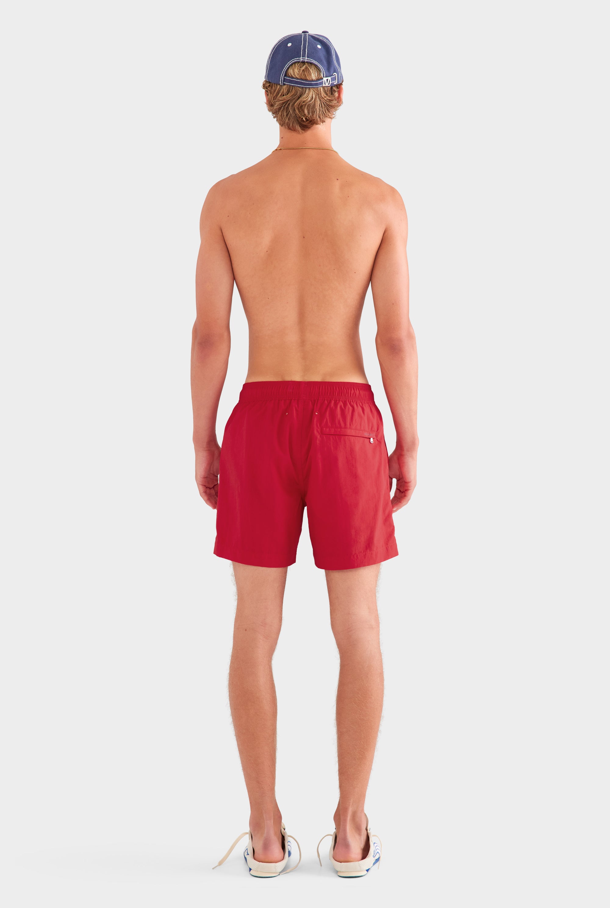 Printed Nylon Swim Short - Red/V Chilli