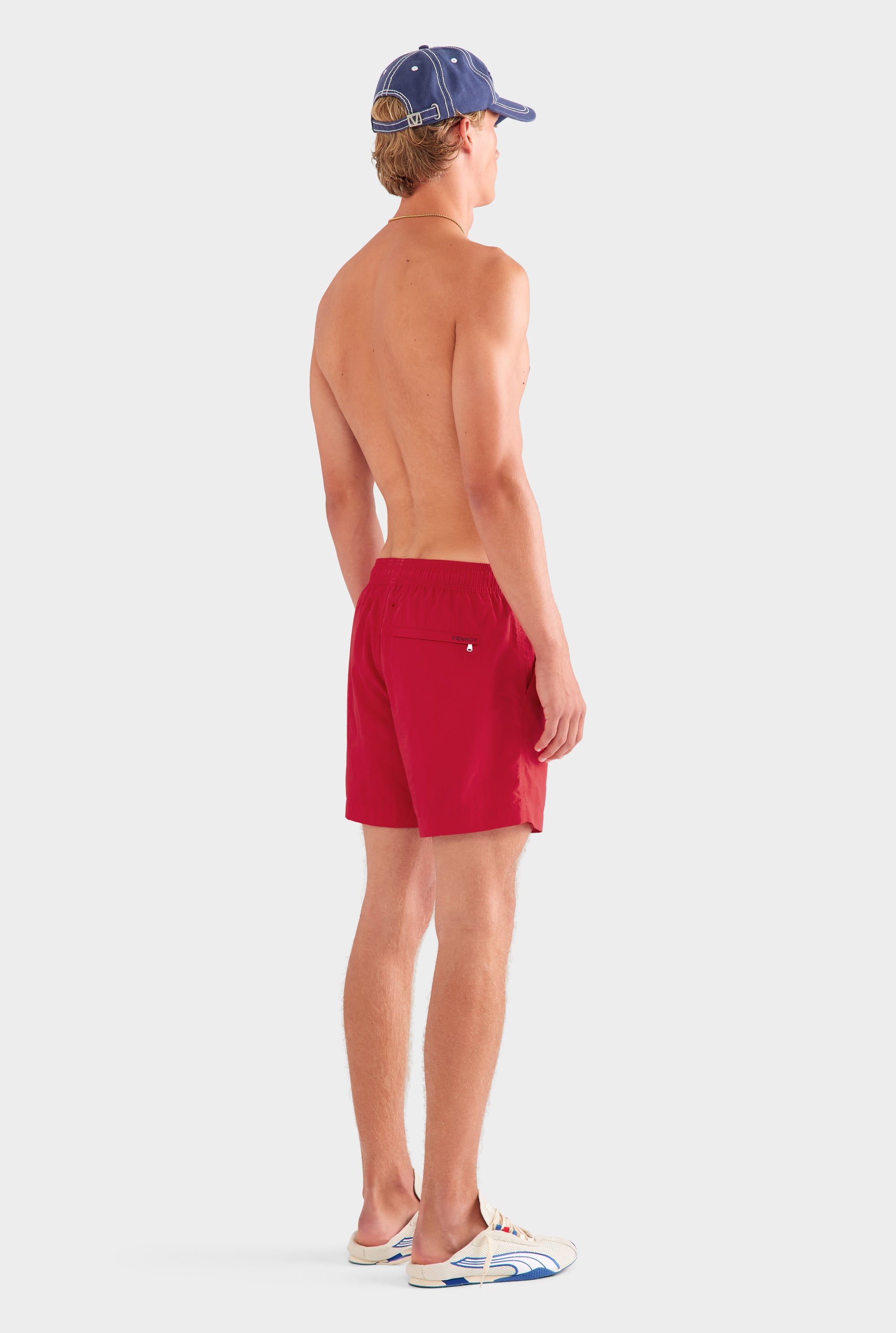 Printed Nylon Swim Short - Red/V Chilli