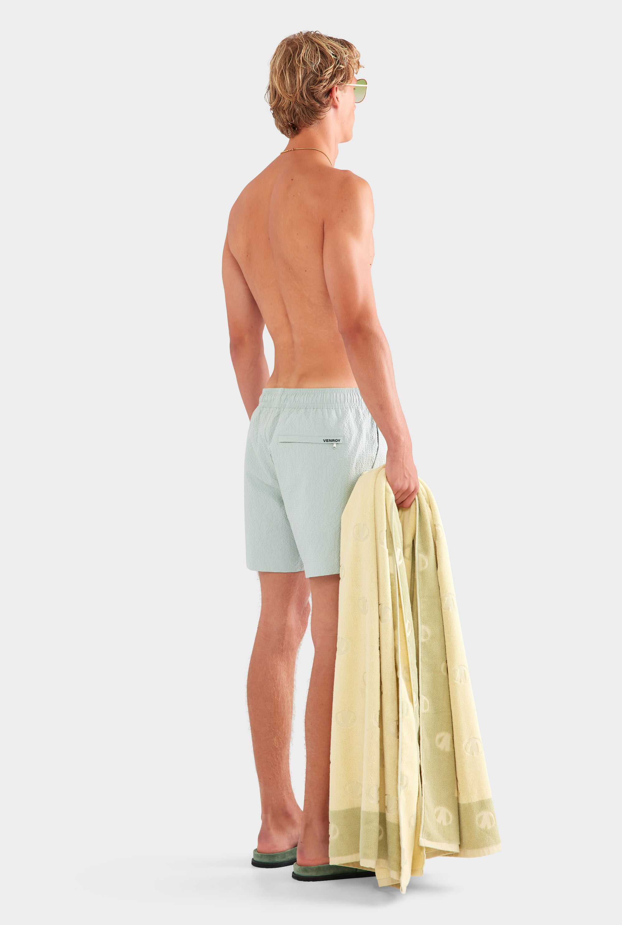 Seersucker Swim Short - Sea Spray Blue