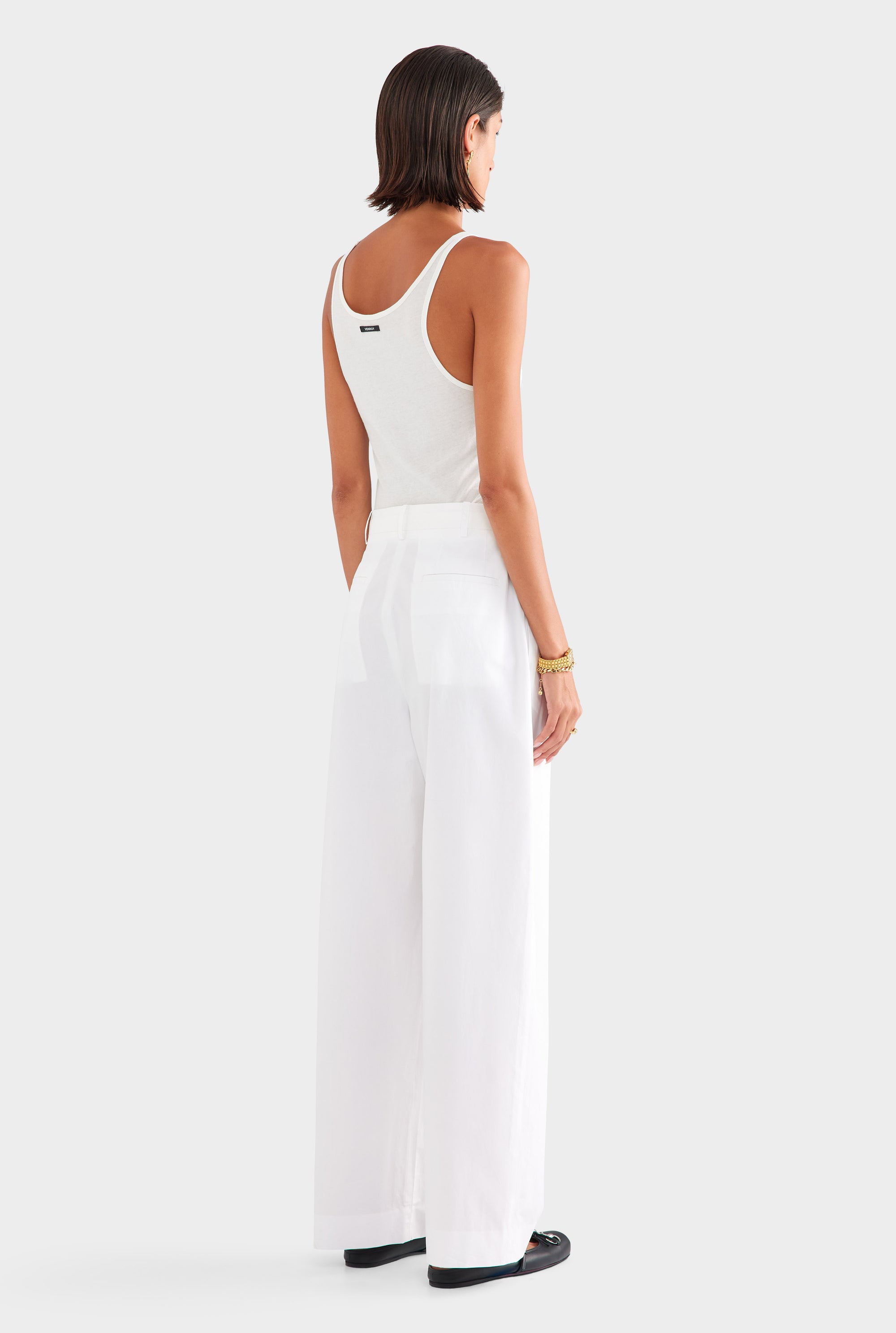 Tailored Lightweight Cotton Pant - White