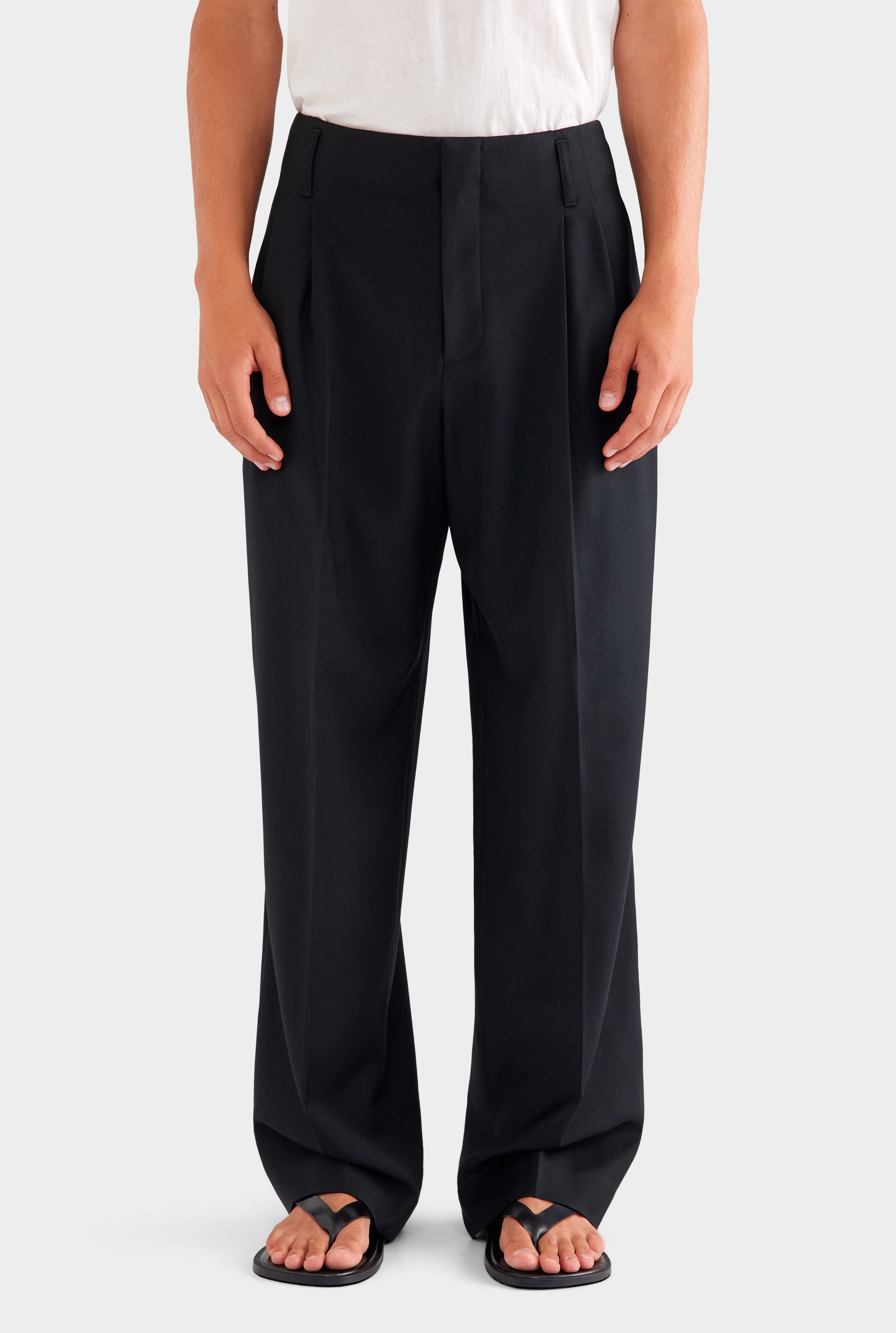 Tailored Wool Suit Trouser - Black