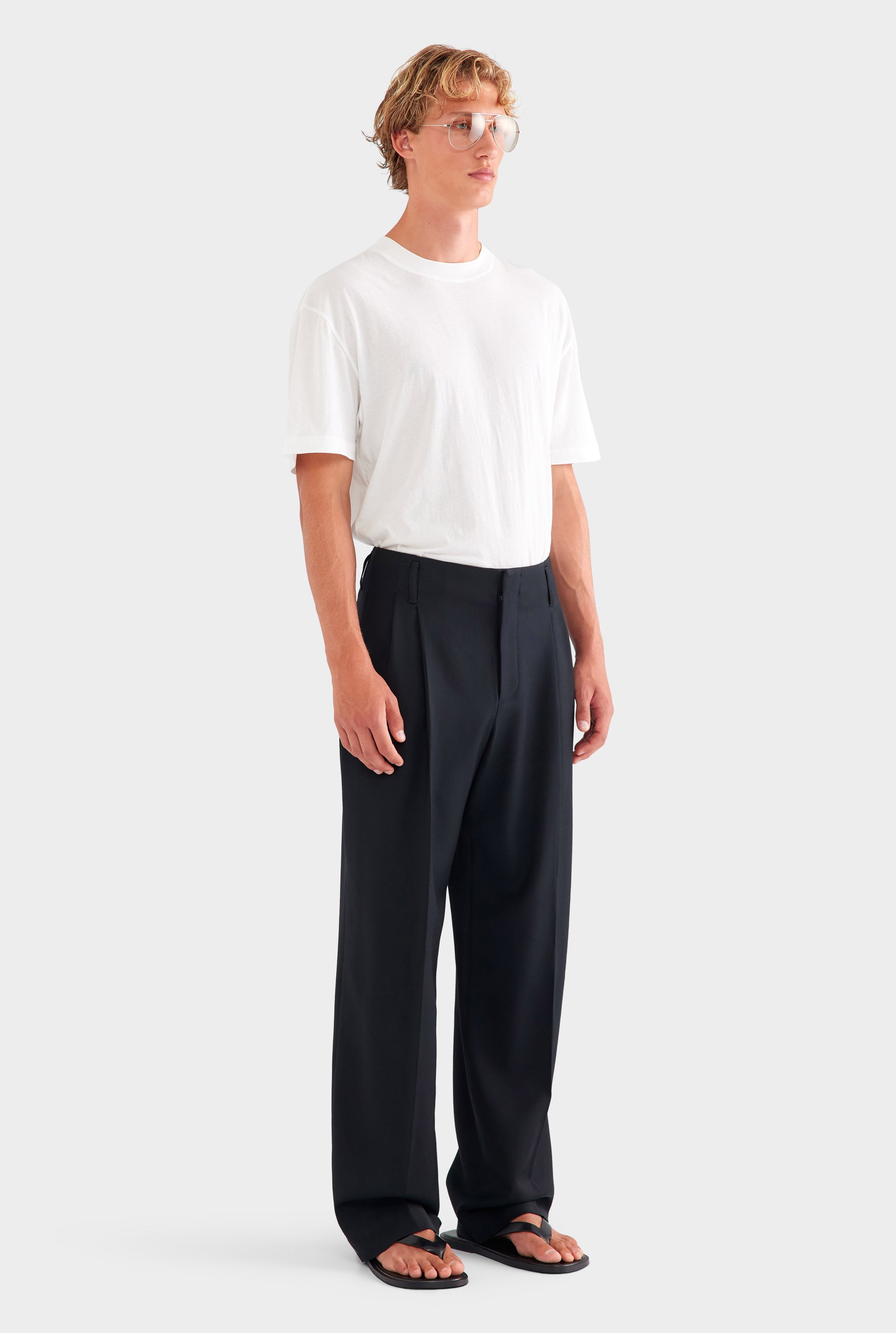 Tailored Wool Suit Trouser - Black