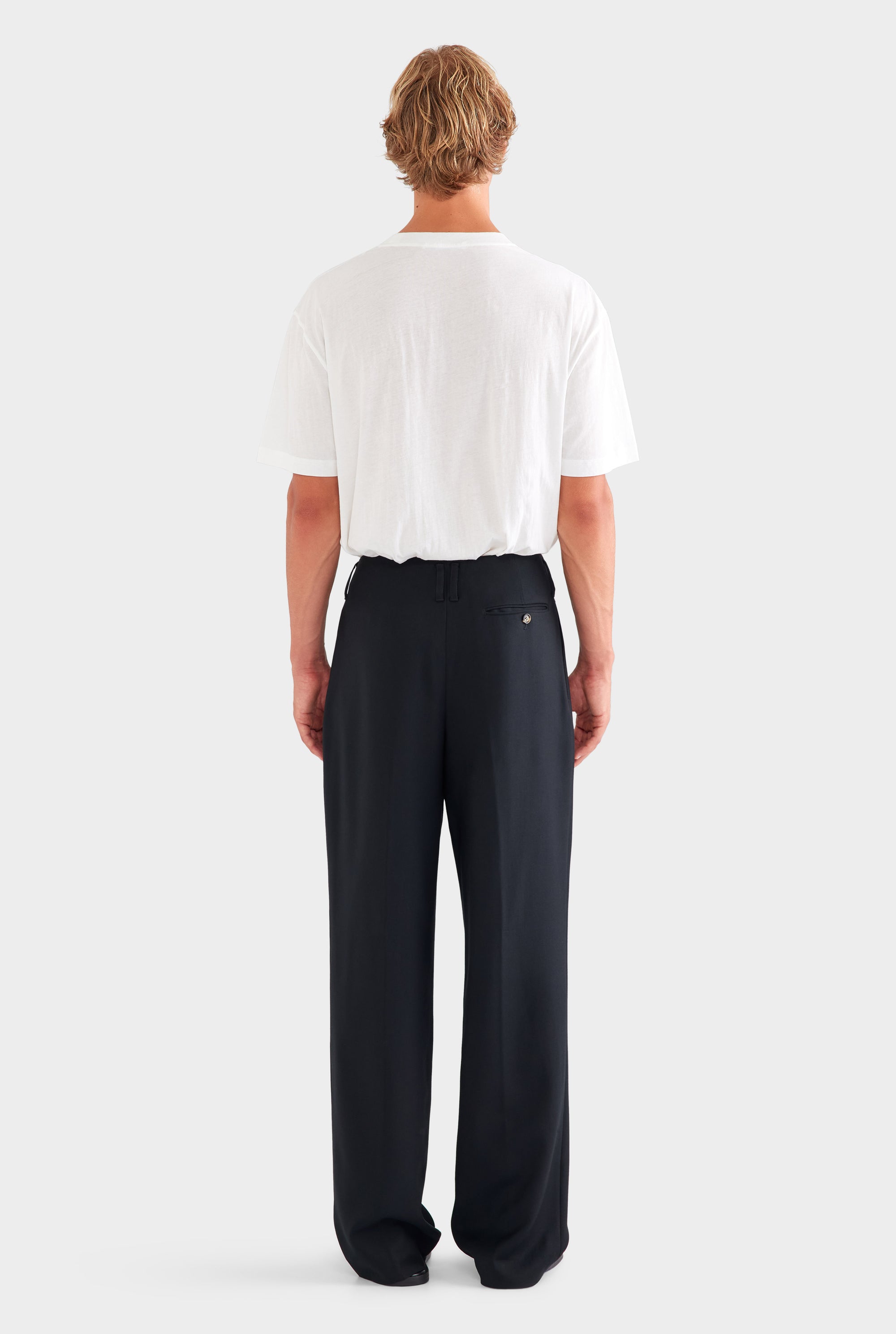 Tailored Wool Suit Trouser - Black