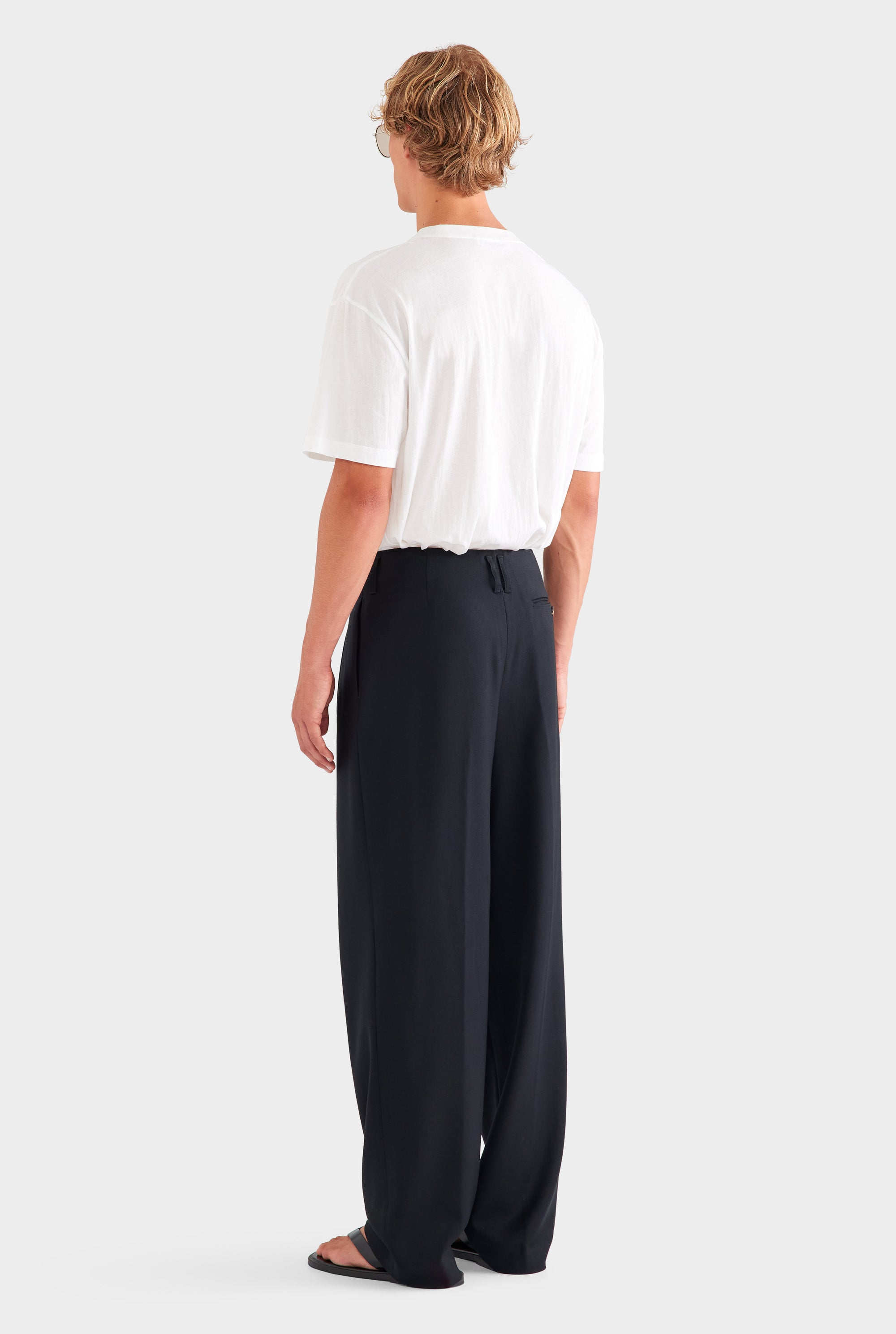 Tailored Wool Suit Trouser - Black