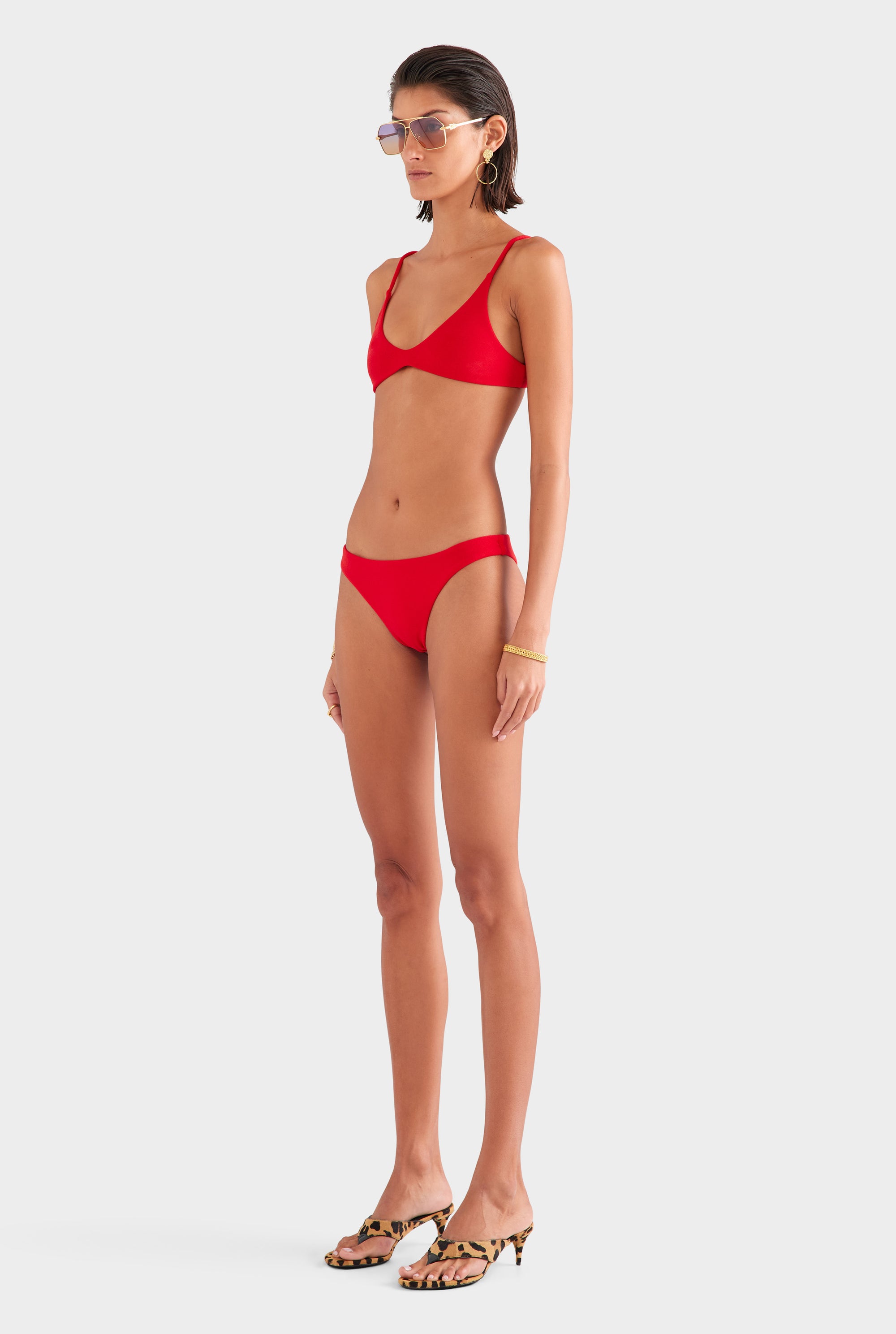 Terry Scoop Bikini - Red