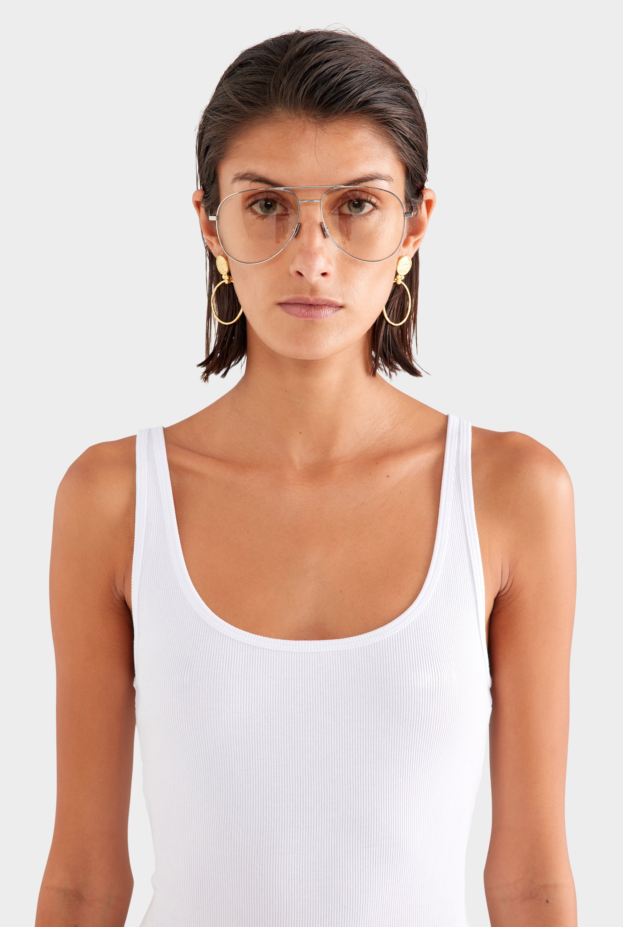Rib Jersey Tank - White