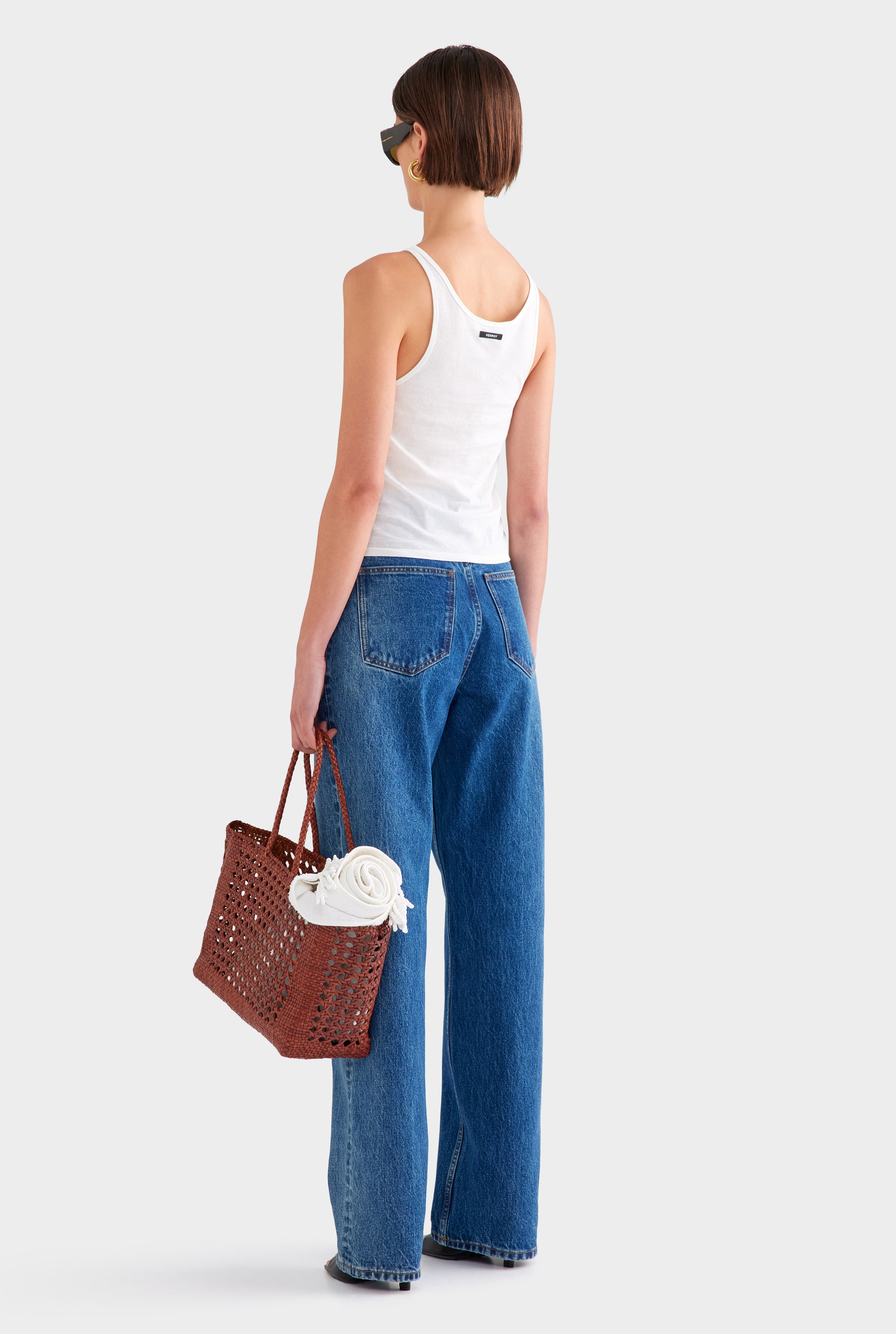 V Front Denim Jean - Mid Indigo