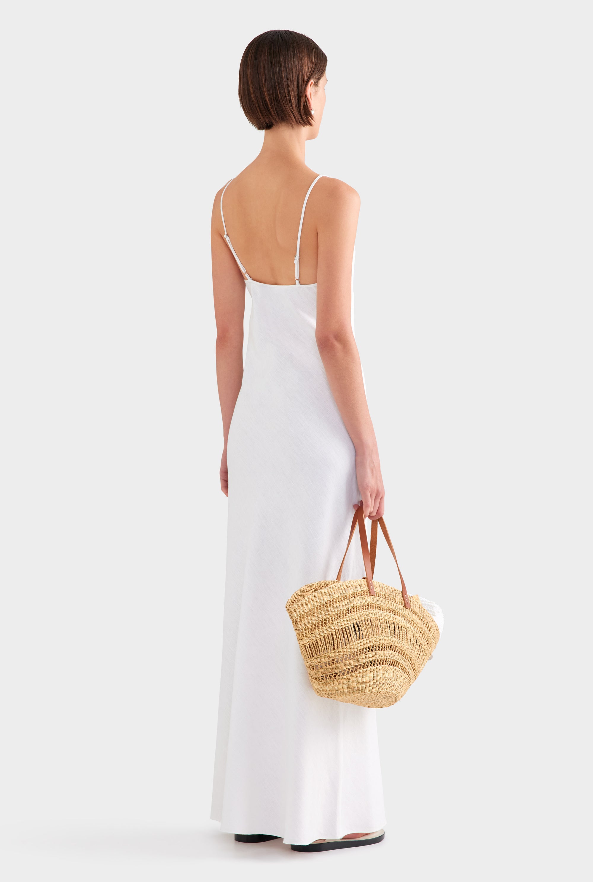 Linen Slip Dress - Off White