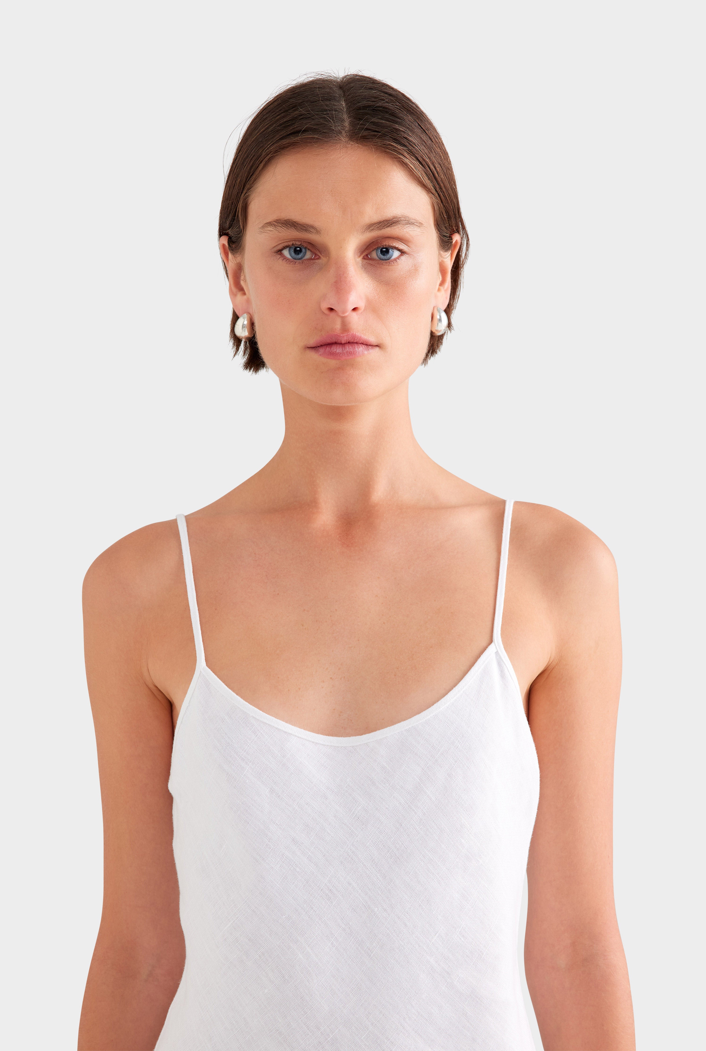Linen Slip Dress - Off White