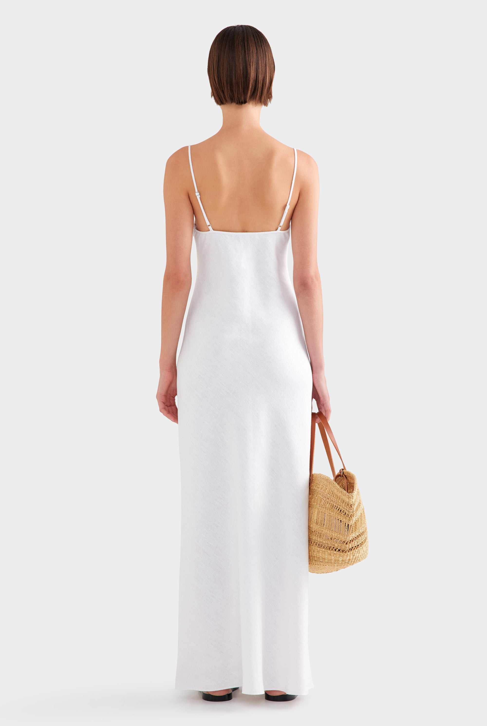 Linen Slip Dress - Off White