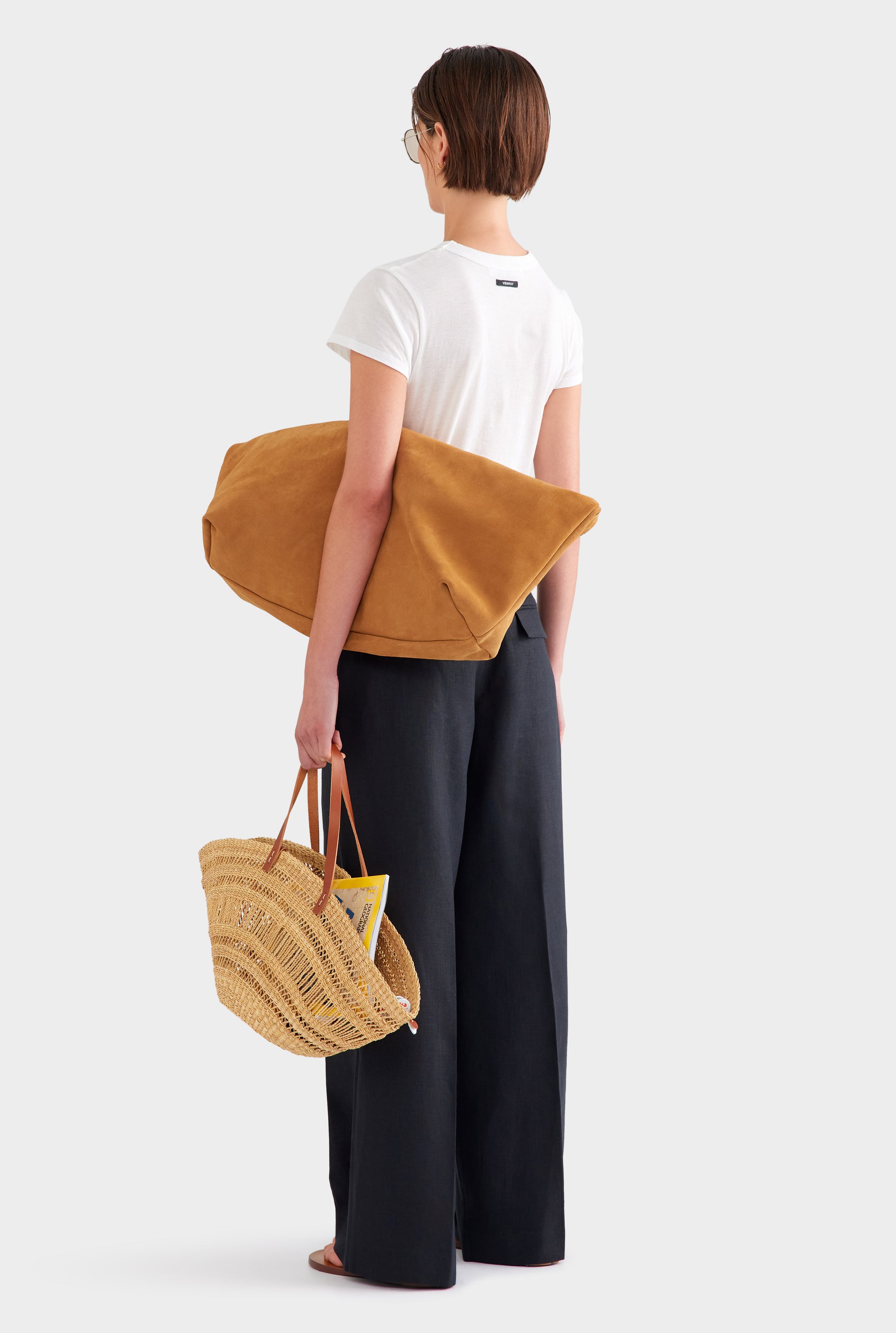 Panelled Linen Pant - Black