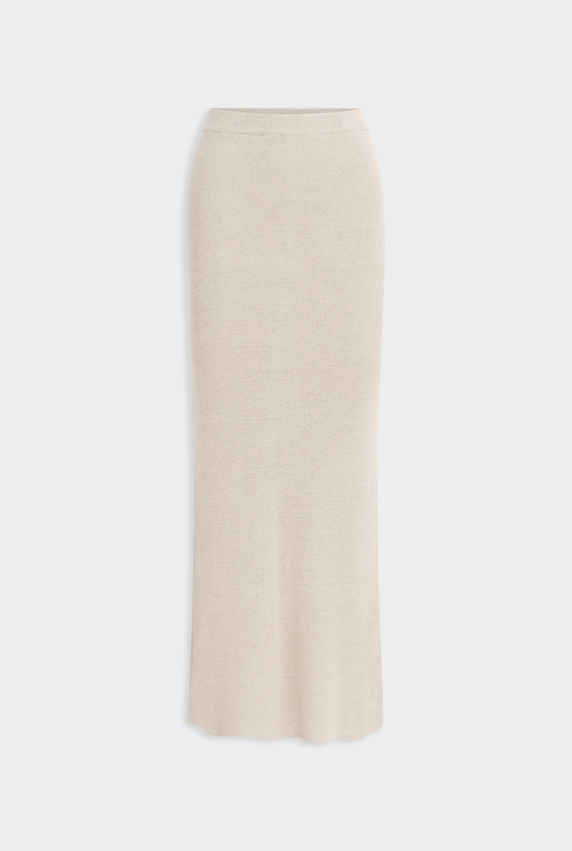 Rib Knitted Skirt - Taupe Classic