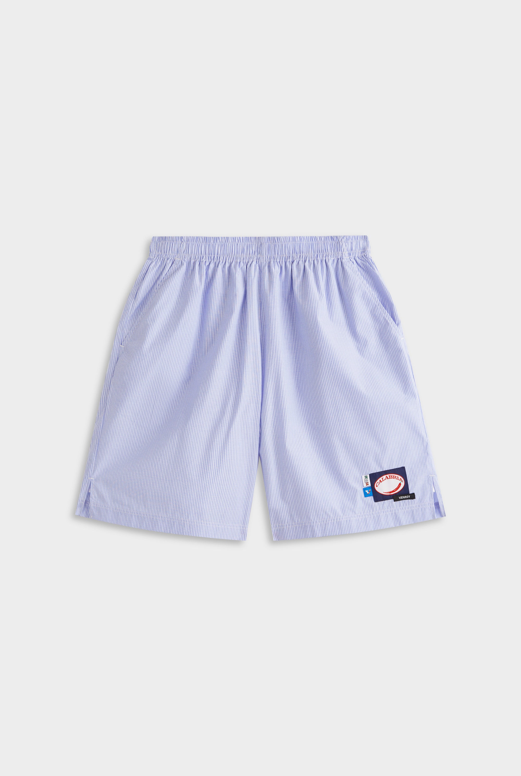 Longline Stripe Boxer Short - Blue Stripe/Multi Patch