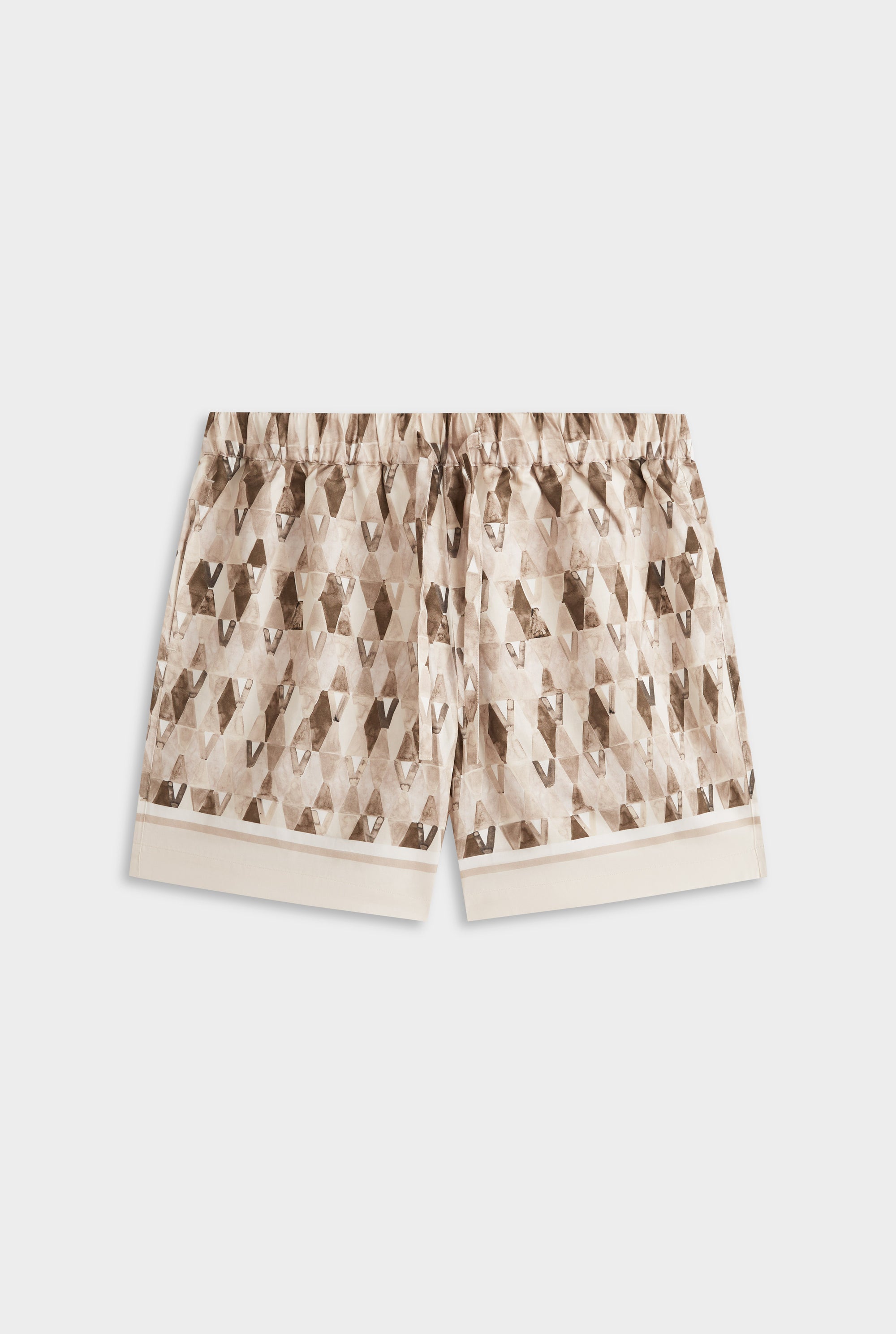 Relaxed Tencel Short - Beige Painted V Monogram
