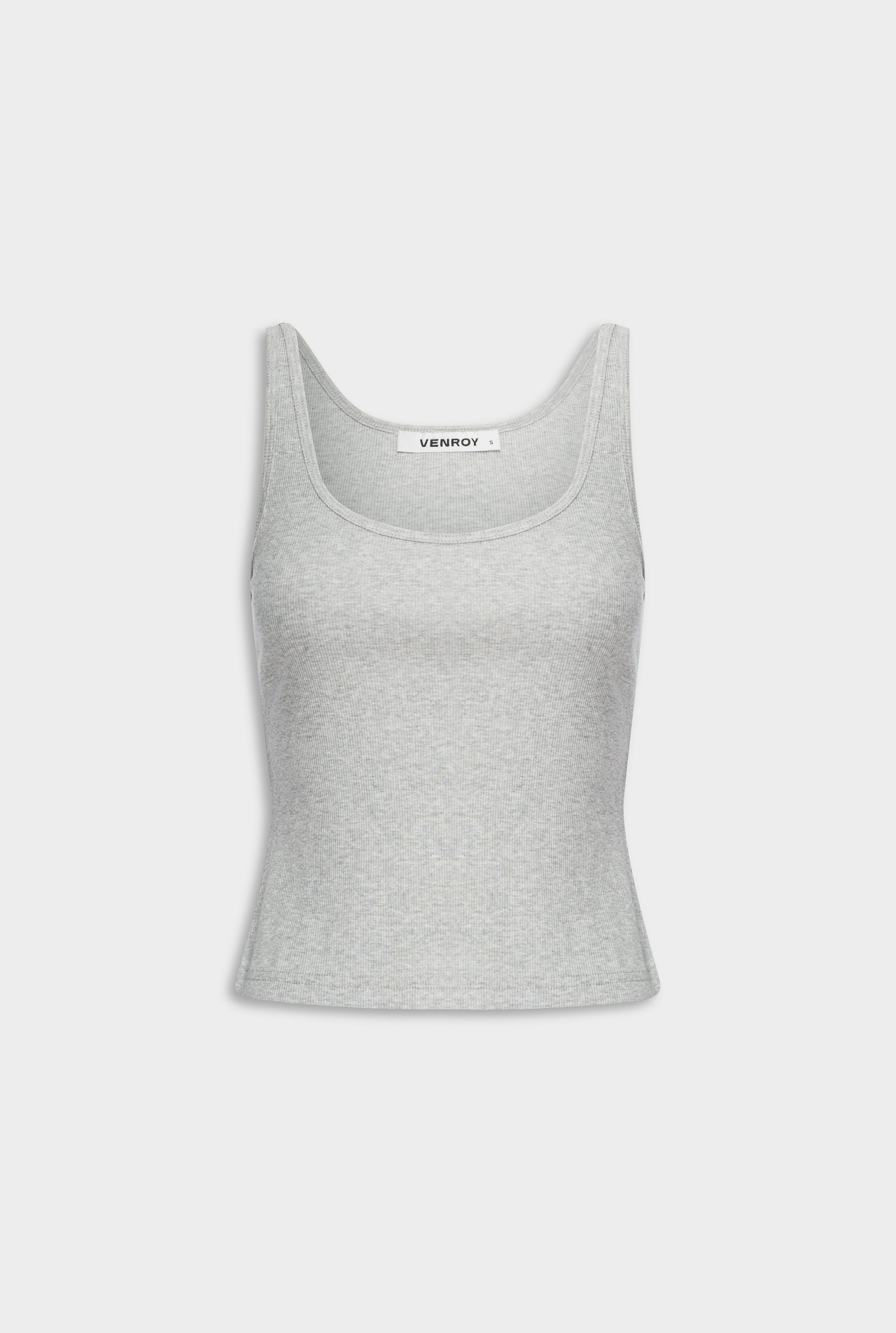 Rib Jersey Tank - Grey Marl