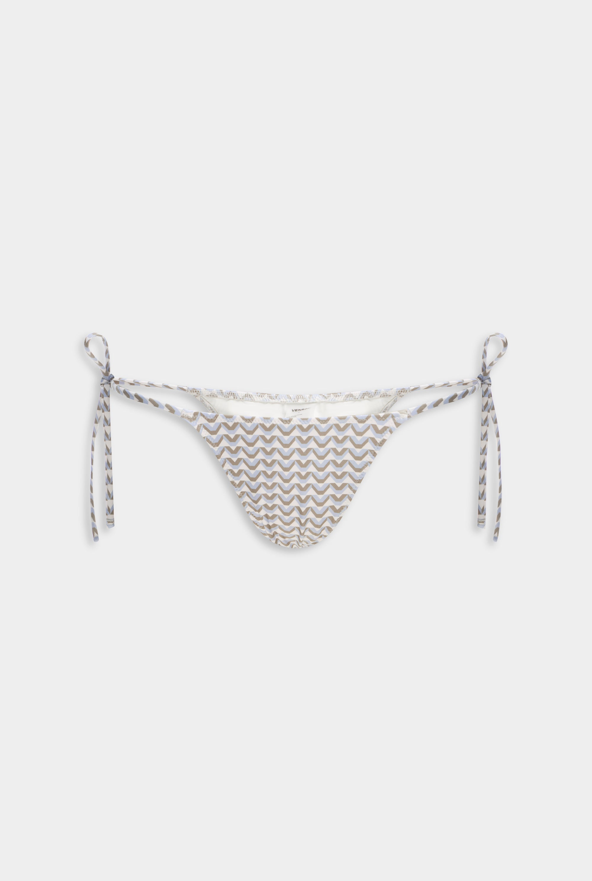 Tie Side Bikini Brief - Cream/Blue/Olive V Monogram