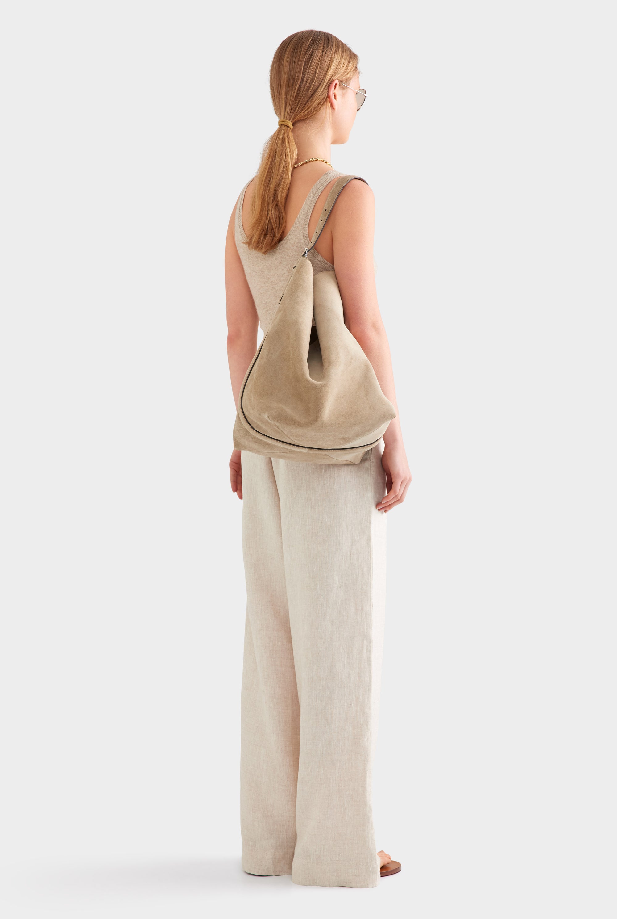 Heavyweight Wide Leg Linen Pant - Sand