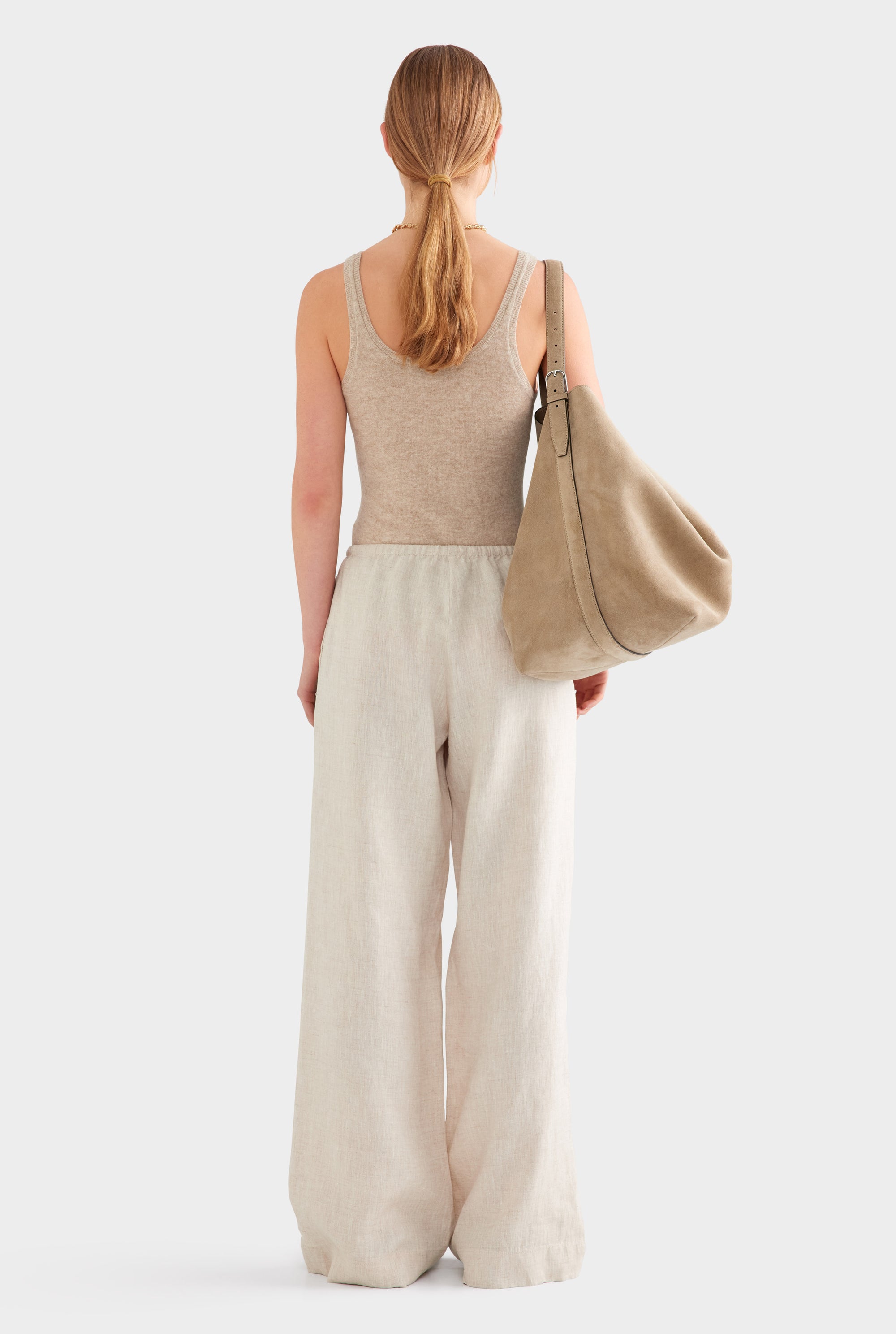 Heavyweight Wide Leg Linen Pant - Sand