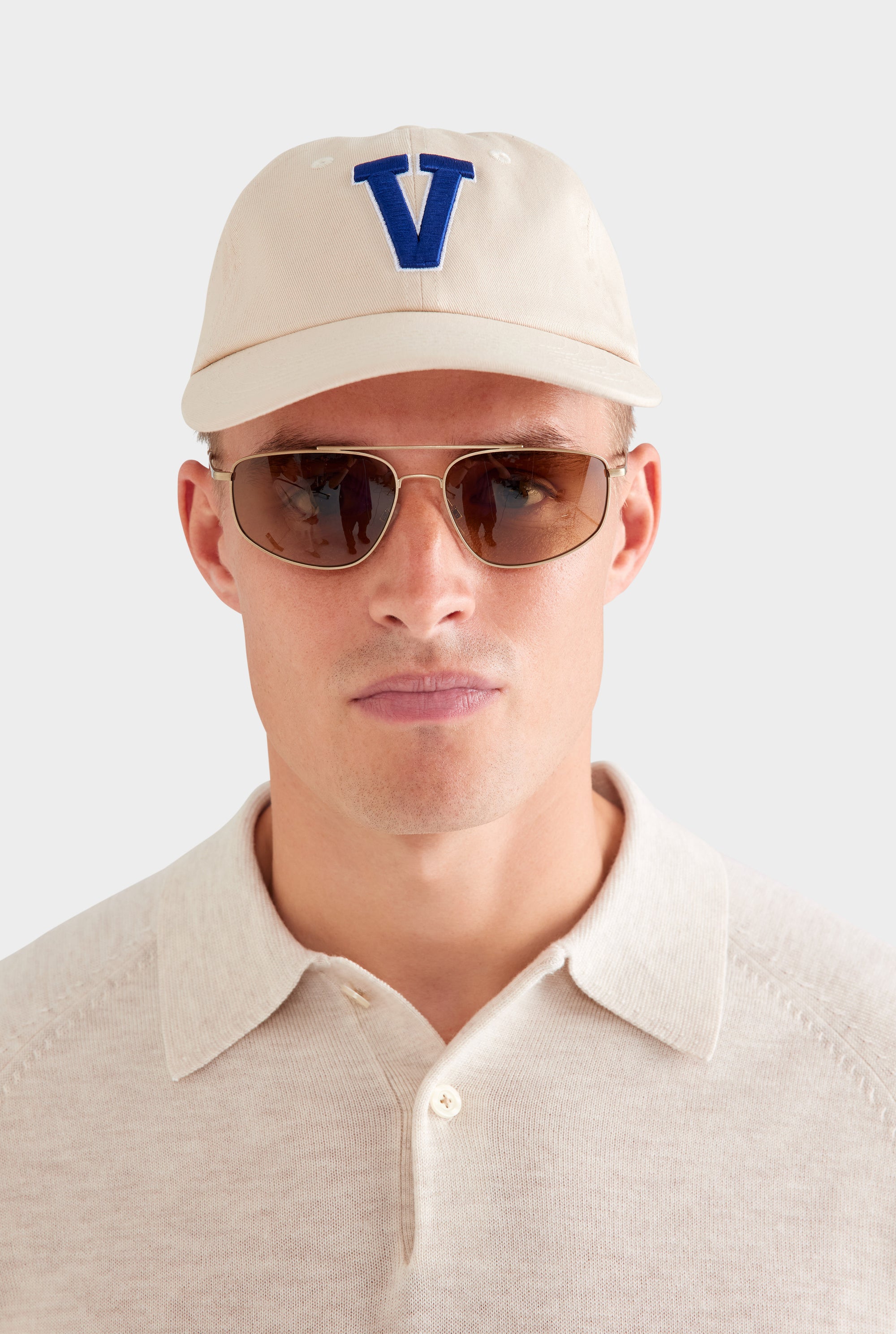 Merino Wool Knit Polo - Sand Marl