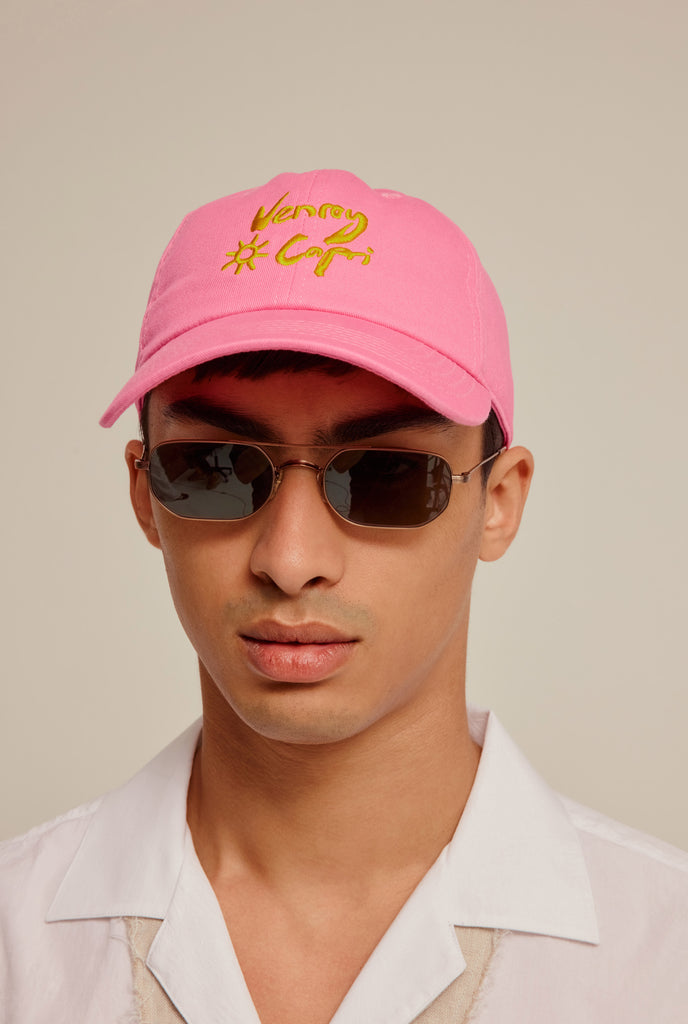 Venroy - Unisex Capri Cotton Logo Cap in Capri Bright Pink – VENROY