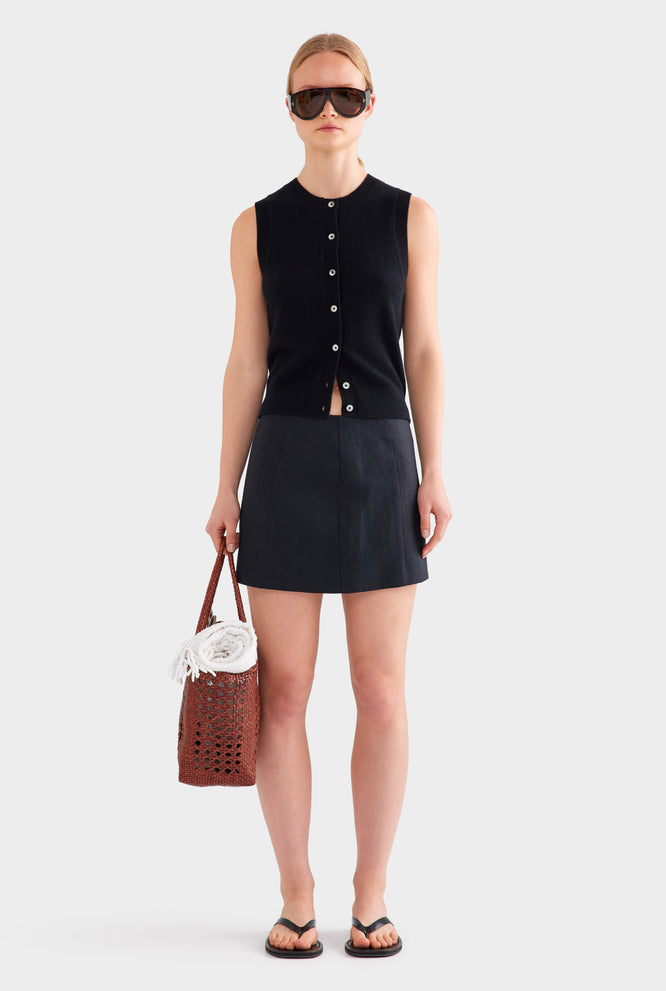 Linen Mini Skirt - Sand