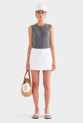 Linen Mini Skirt - White