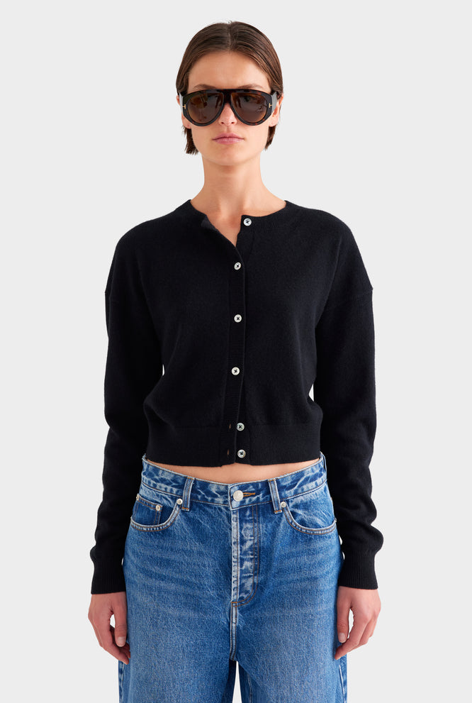 Dropshoulder Cashmere Cardigan - Sand