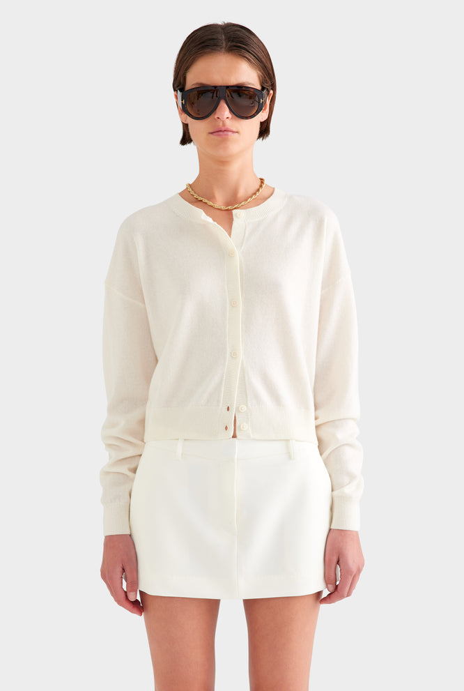 Dropshoulder Cashmere Cardigan - Black