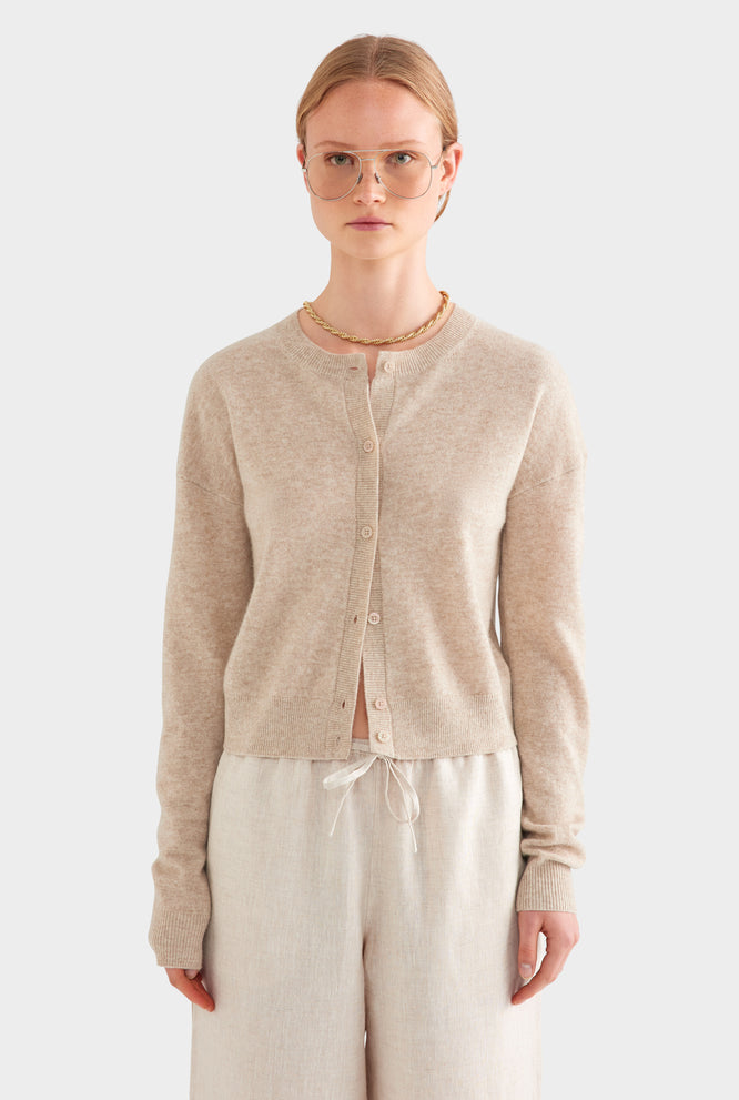 Dropshoulder Cashmere Cardigan - Black