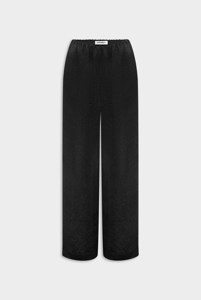 Crushed Satin Pant - Black