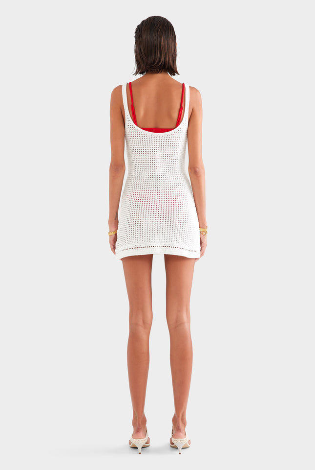 Crochet Cami Mini Dress - Off White