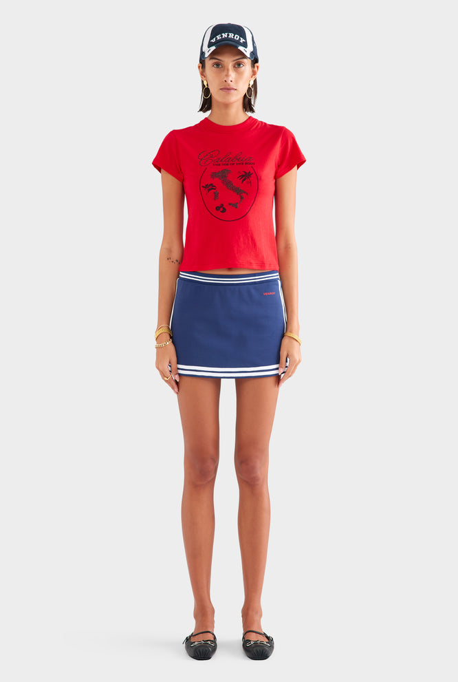 Lightweight Cotton Baby Tee - Red/Toe Of The Boot