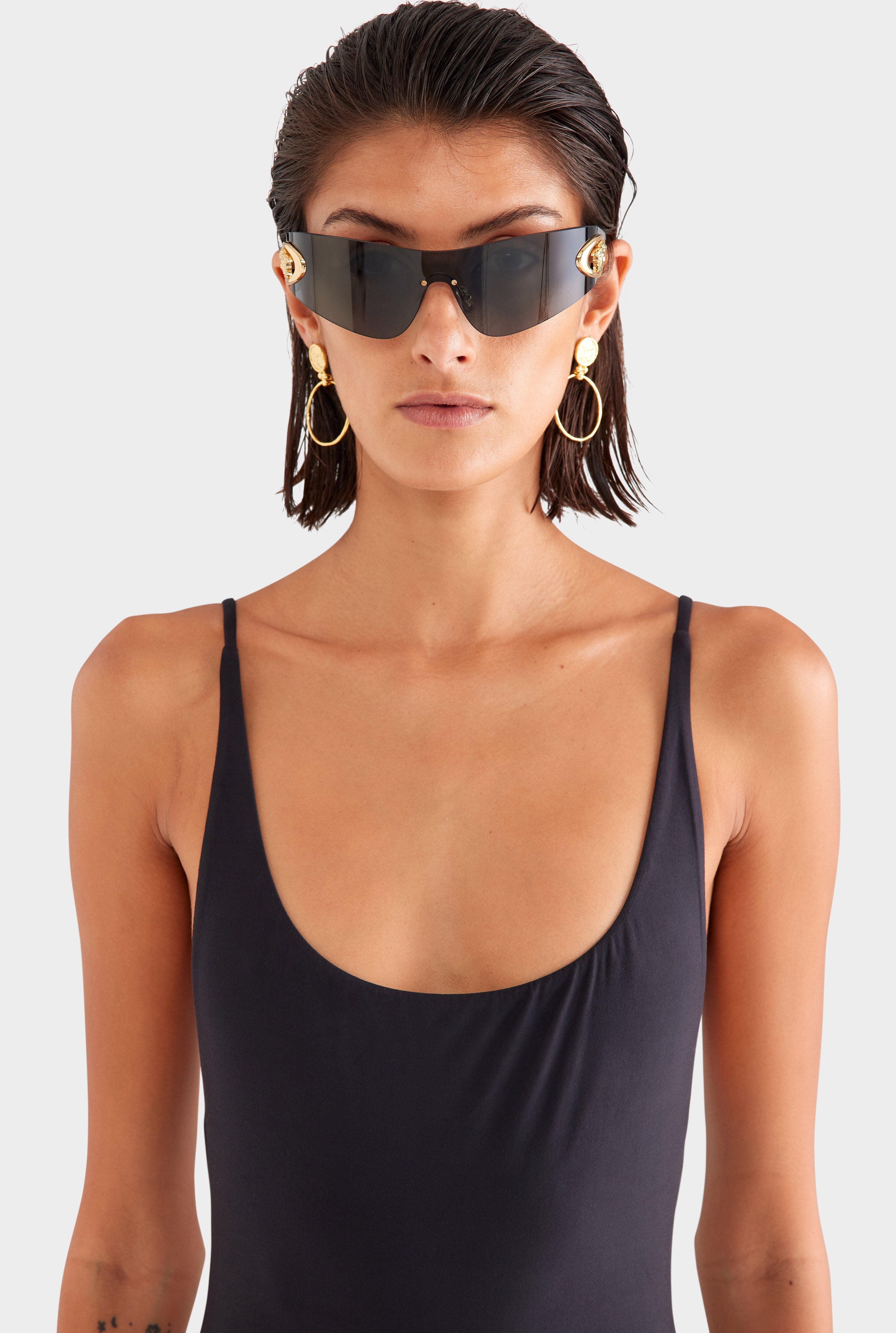 Low Cut One Piece - Black