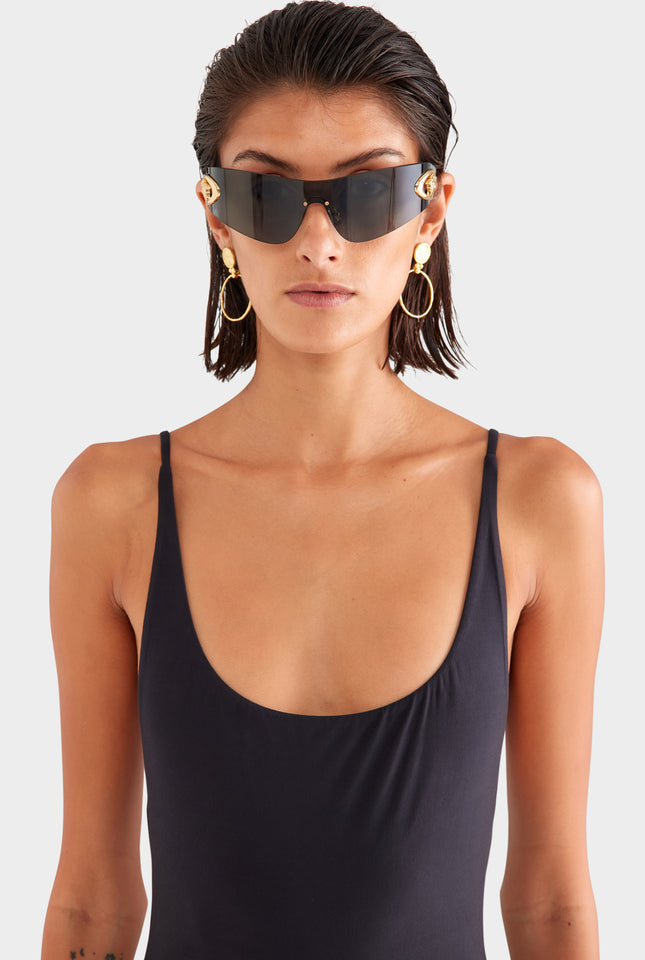 Low Cut One Piece - Black