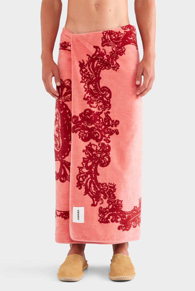 Sacred Heart Towel - Rose/Burgundy