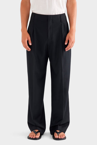 Tailored Wool Suit Trouser - Black