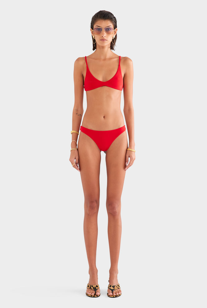 Terry Scoop Bikini - Red