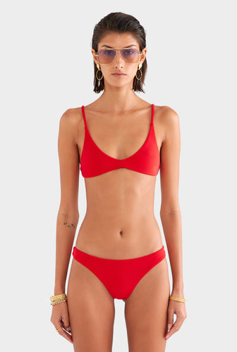 Terry Scoop Bikini - Red