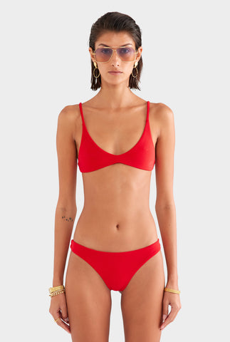 Terry Scoop Bikini - Red