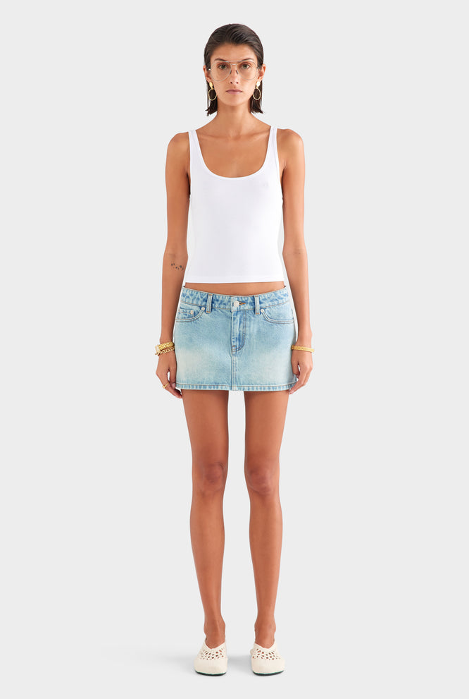 Rib Jersey Tank - White