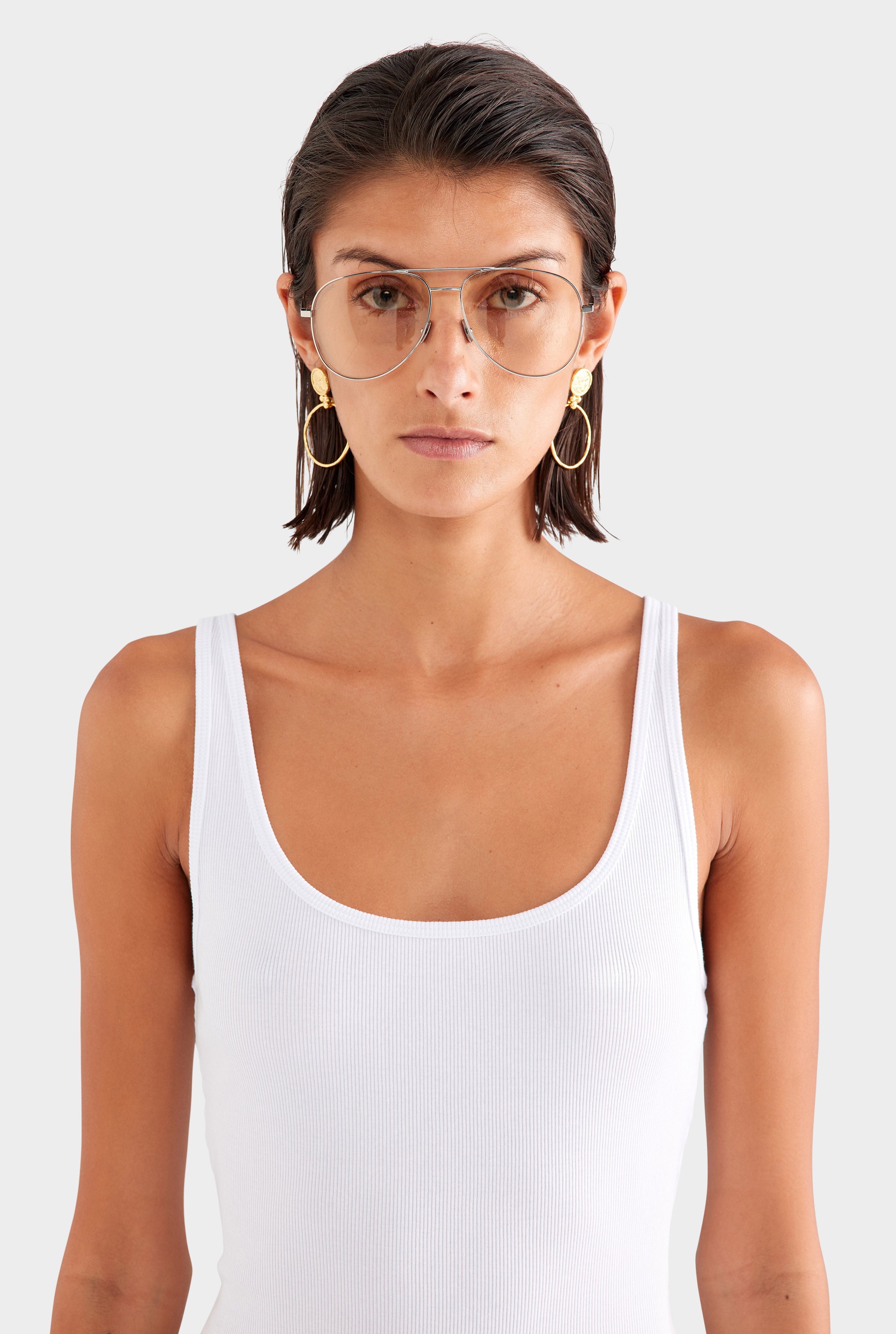 Rib Jersey Tank - White