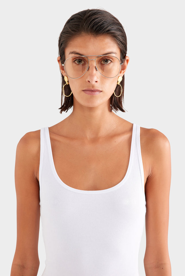 Rib Jersey Tank - White