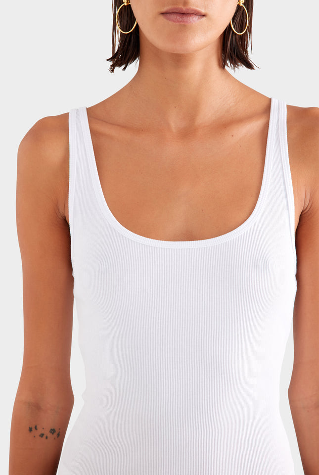 Rib Jersey Tank - White