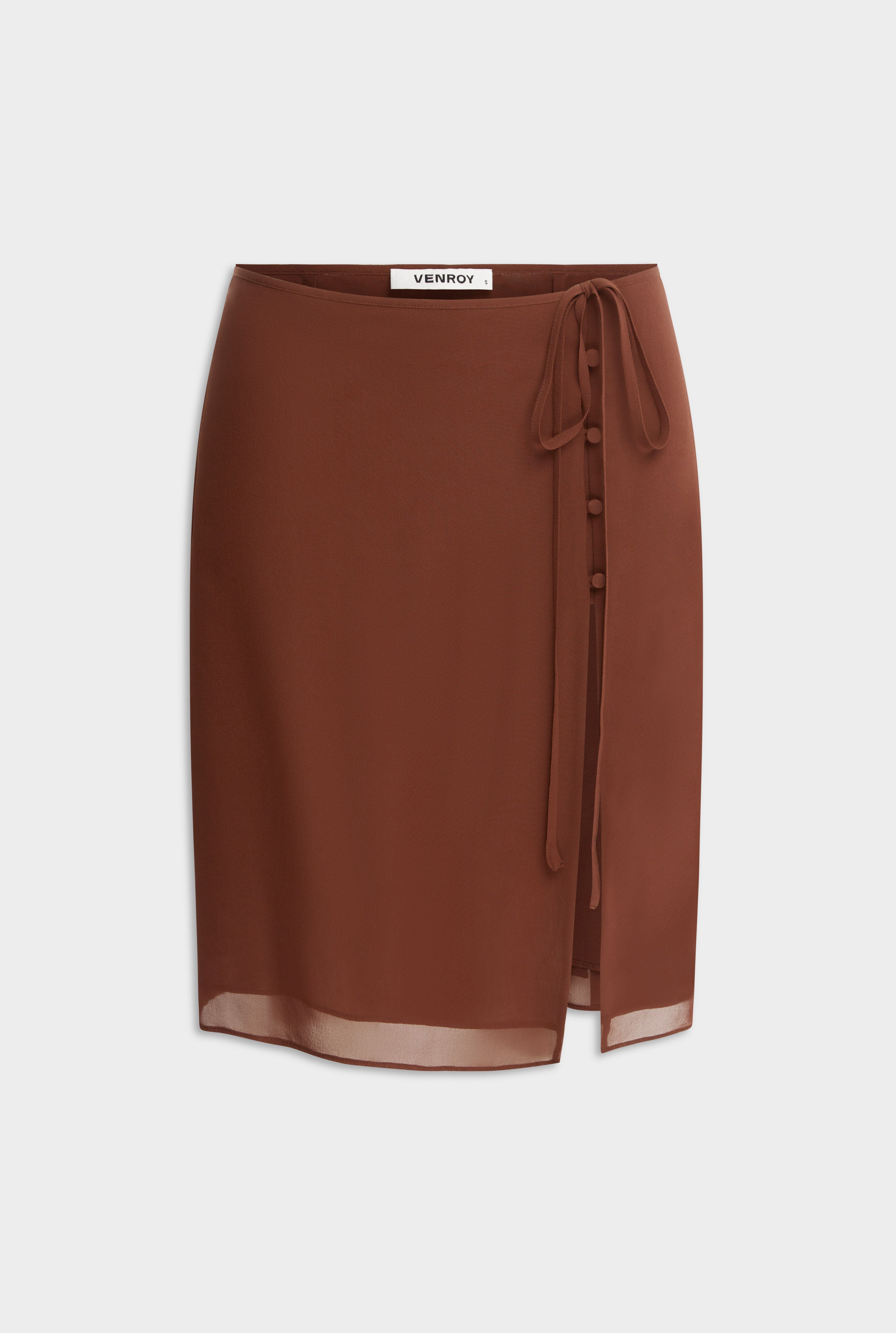 Layered Silk Skirt - Chocolate