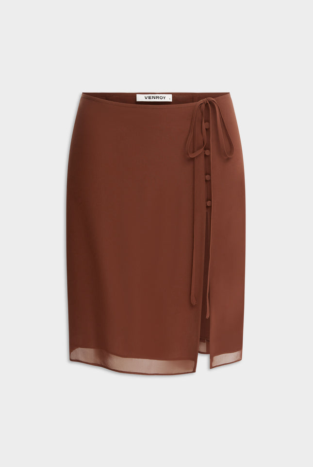 Layered Silk Skirt - Chocolate