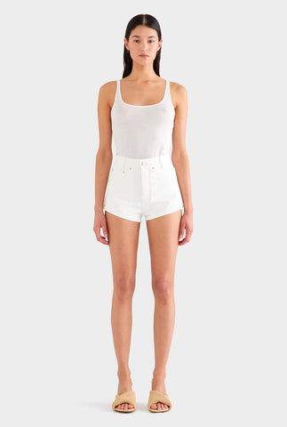 Denim Short - White
